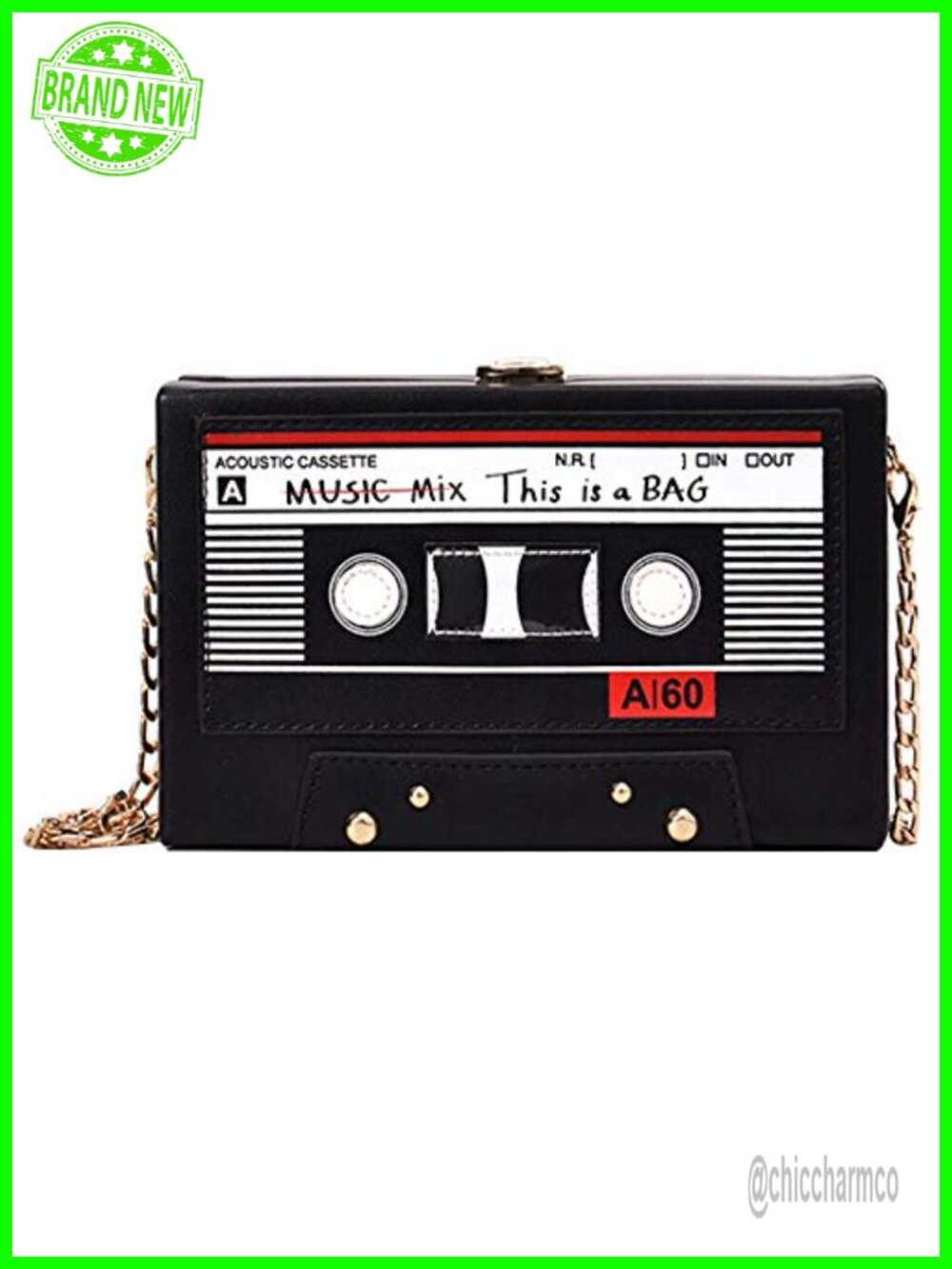 PU Leather Radio Shape Crossbody Bag Vintage Evening Clutch Purse